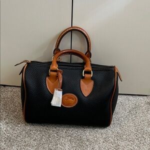 Dooney and Bourke Black and Brown Leather Handbag